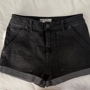 Free People Charcoal Jean Shorts